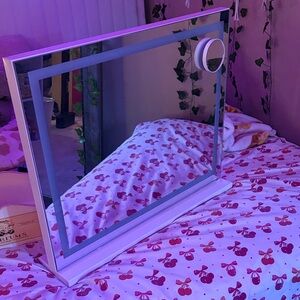 Illuminated Vanity Mirror with White Frame